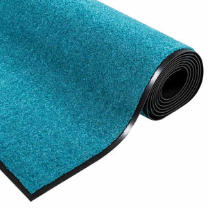 vidaXL Doormat Cyan and Black 120 x 300 cm 100% Polyamide