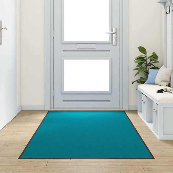 vidaXL Doormat Cyan and Black 120 x 300 cm 100% Polyamide