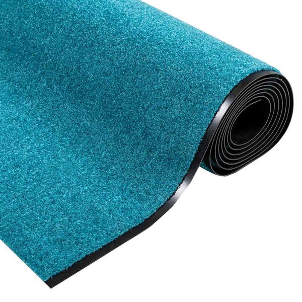vidaXL Doormat Cyan and Black 120 x 350 cm 100% Polyamide