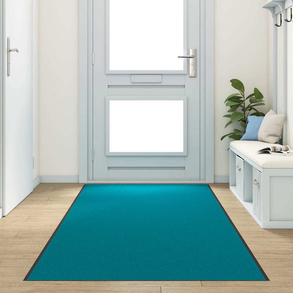 vidaXL Doormat Cyan and Black 120 x 350 cm 100% Polyamide