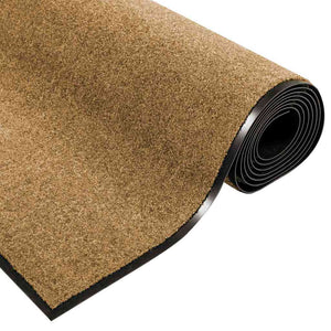 vidaXL Door Mat Cream and Black 120 x 250 cm Polyamide and PVC
