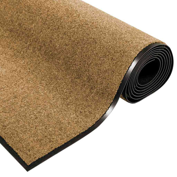 vidaXL Door Mat Cream and Black 120 x 250 cm Polyamide and PVC