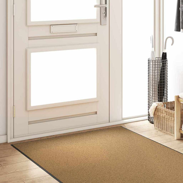 vidaXL Door Mat Cream and Black 120 x 250 cm Polyamide and PVC