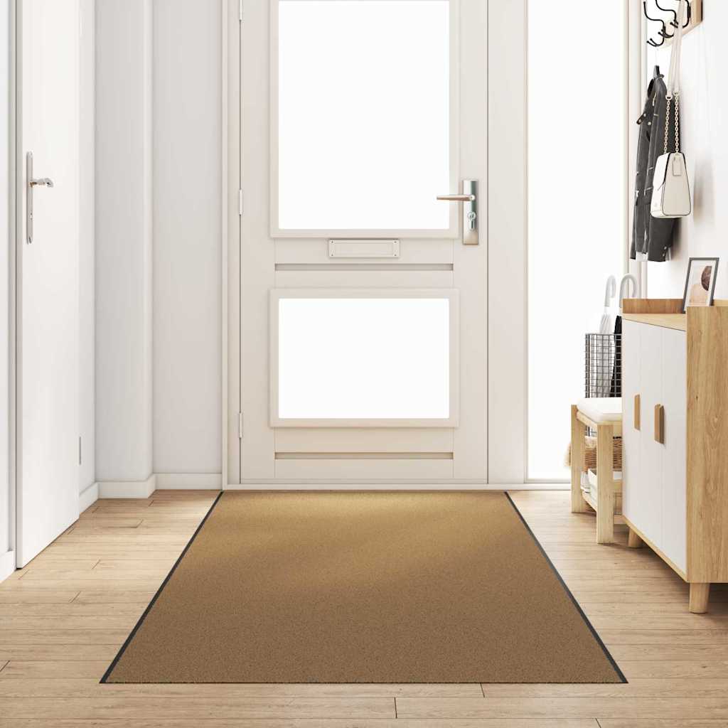 vidaXL Doormat Cream and Black 120 x 400 cm Polyamide and PVC