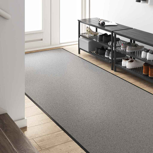 vidaXL Door Mat Gray and Black 120 x 400 cm 100% Polyamide