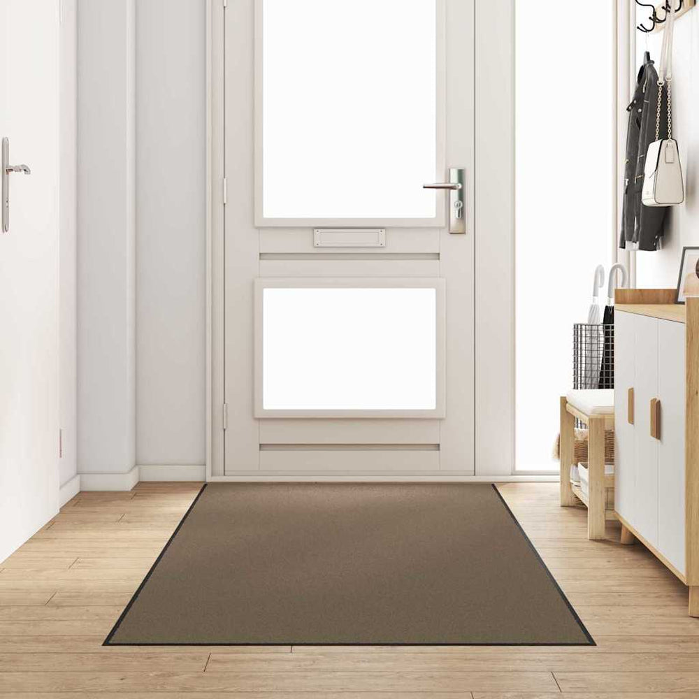 vidaXL Doormat Beige and Black 120 x 250 cm 100% Polyamide