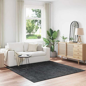 Dunkelgrauer Shaggy Teppich 200x200 cm