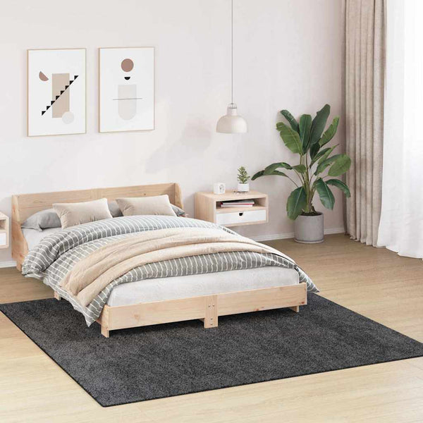 Dunkelgrauer Shaggy Teppich 200x200 cm