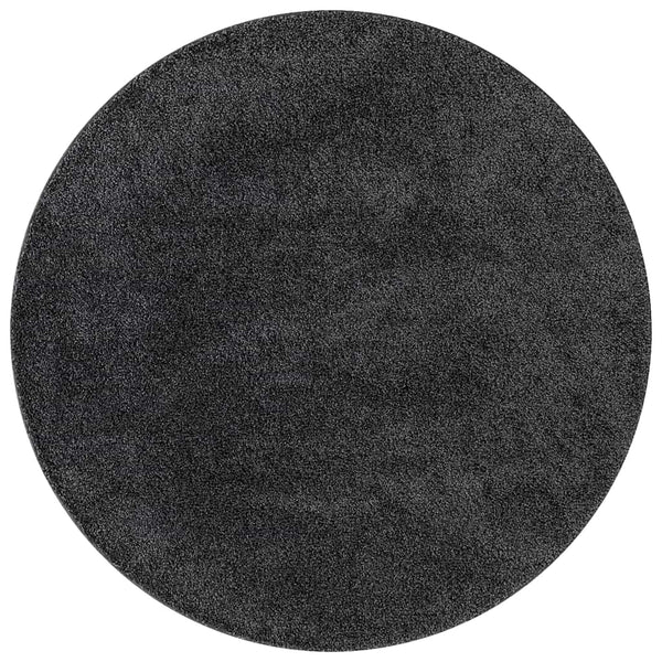 Dunkelgrauer Shaggy Teppich 120x120cm