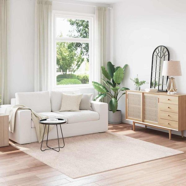 Creme Shaggy Teppich 200x200 cm