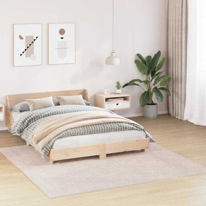 Creme Shaggy Teppich 200x200 cm