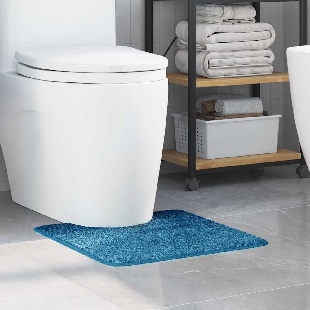 Rutschfeste Badematte Blau mit Toilettenausschnitt