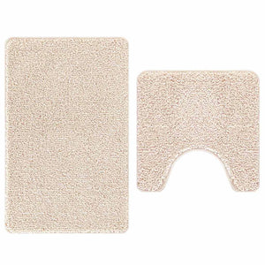 vidaXL Non-Slip Bath Mat Set 2 pcs Cream PP