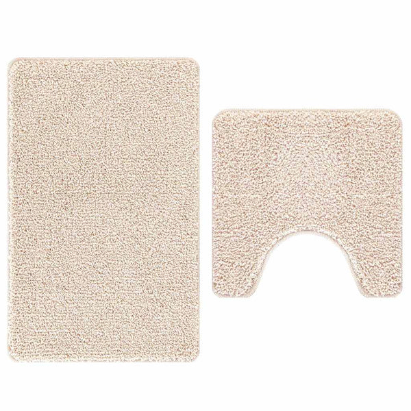 vidaXL Non-Slip Bath Mat Set 2 pcs Cream PP