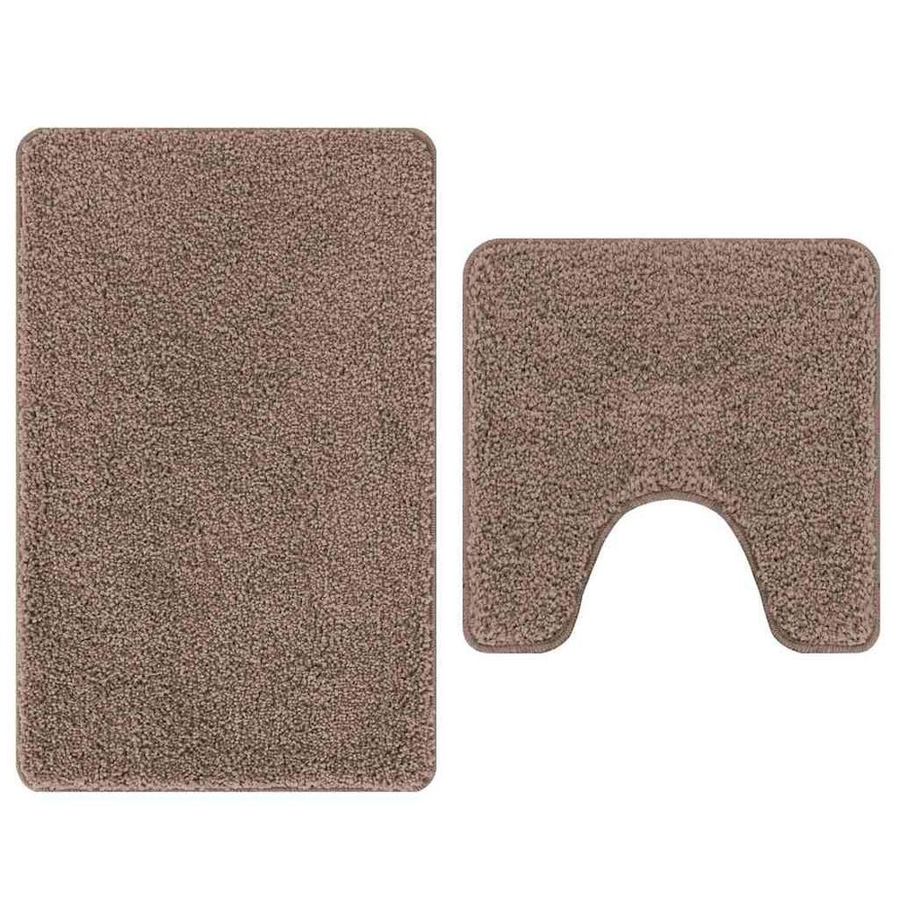 vidaXL Anti-Slip Bath Mat Set 2 pcs Brown PP
