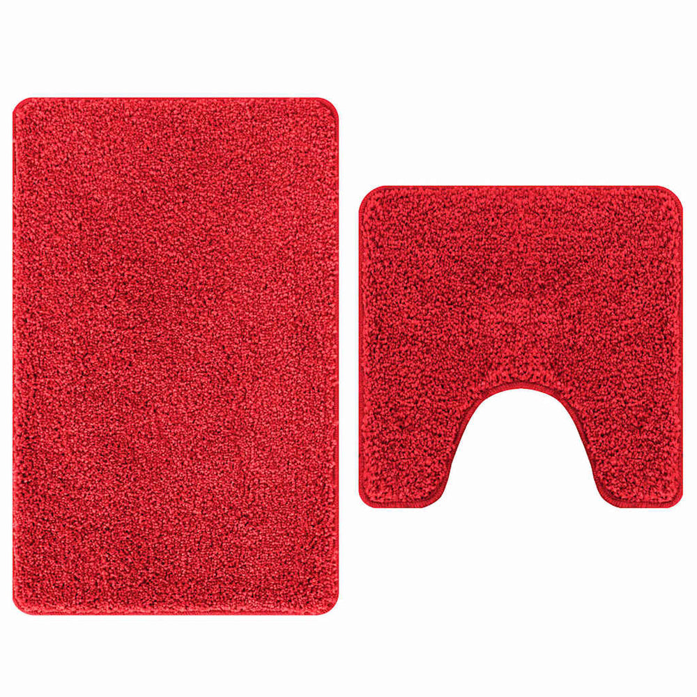 vidaXL Anti-Slip Bath Mat Set 2 pcs Red PP