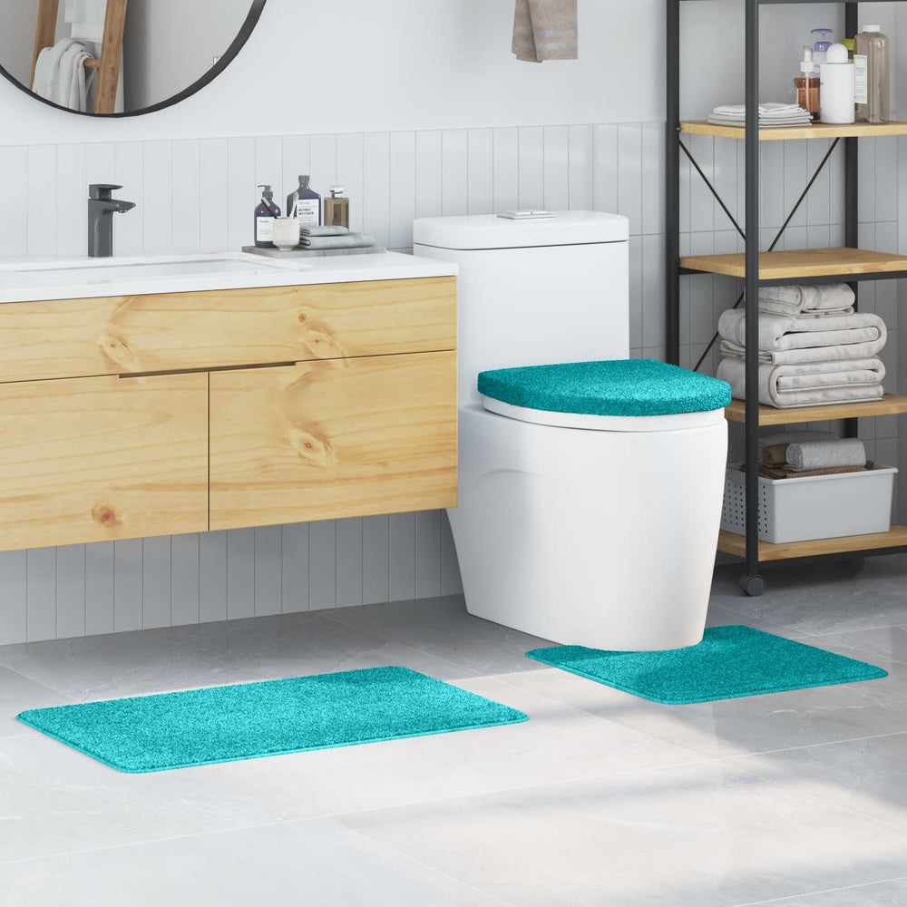 vidaXL Anti-Slip Bath Mat Set 3 pcs Turquoise PP