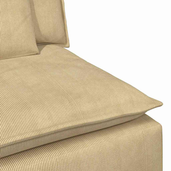 vidaXL Modular Sofa with Footstool and Cushions Grey-Green