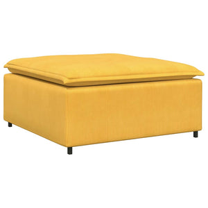 vidaXL Modular Sofa with Footrest and Cushions Light Yellow