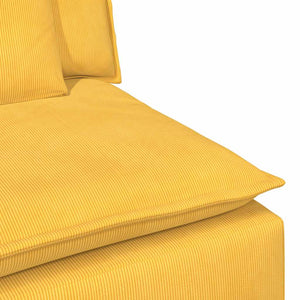 vidaXL Modular Sofa with Footrest and Cushions Light Yellow