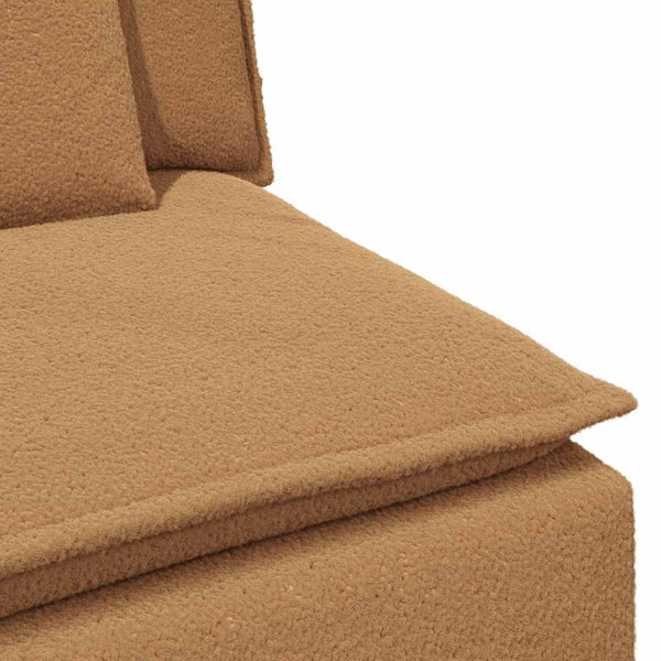 vidaXL Modular Sofa with Footstool and Cushions Beige