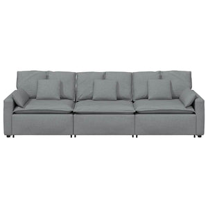 vidaXL Modular Sofa with Cushions Light Grey