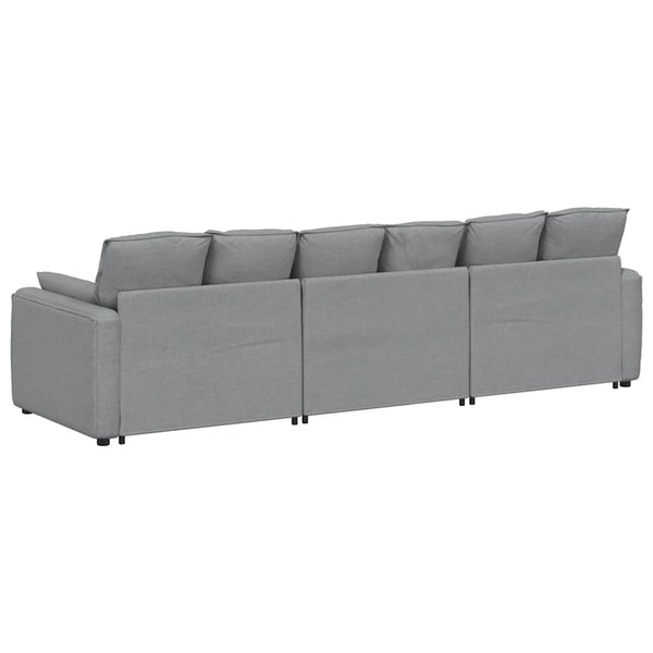 vidaXL Modular Sofa with Cushions Light Grey
