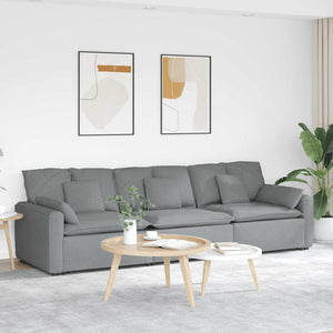 vidaXL Modular Sofa with Cushions Light Grey