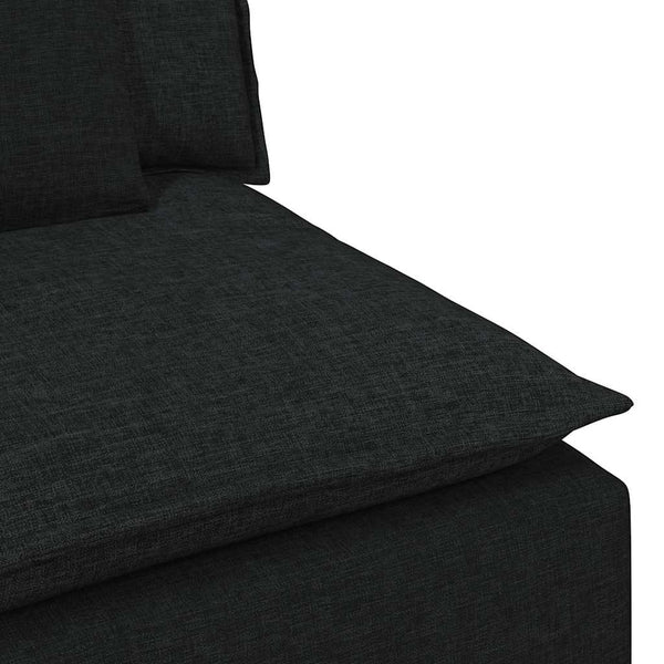 vidaXL Modular Sofa with Cushions Black
