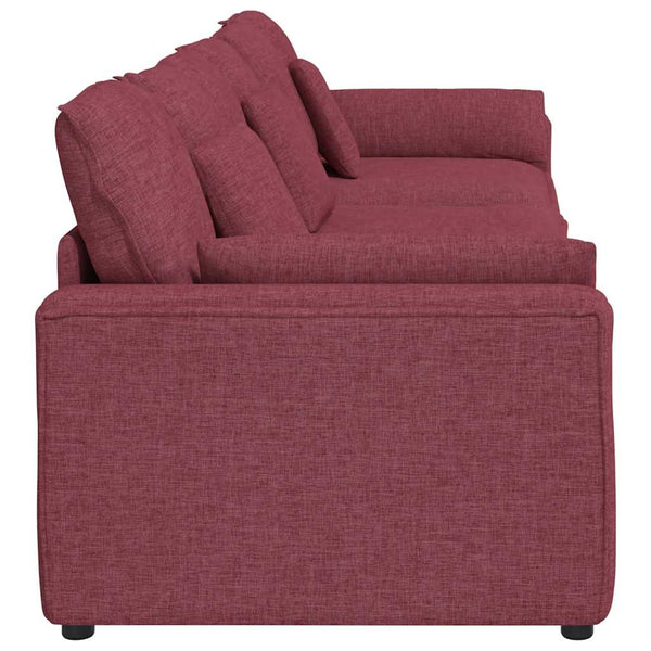 vidaXL Modular Sofa with Cushions Wine Red