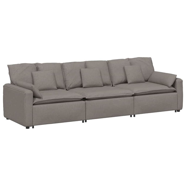 vidaXL Modular Sofa with Cushions Taupe