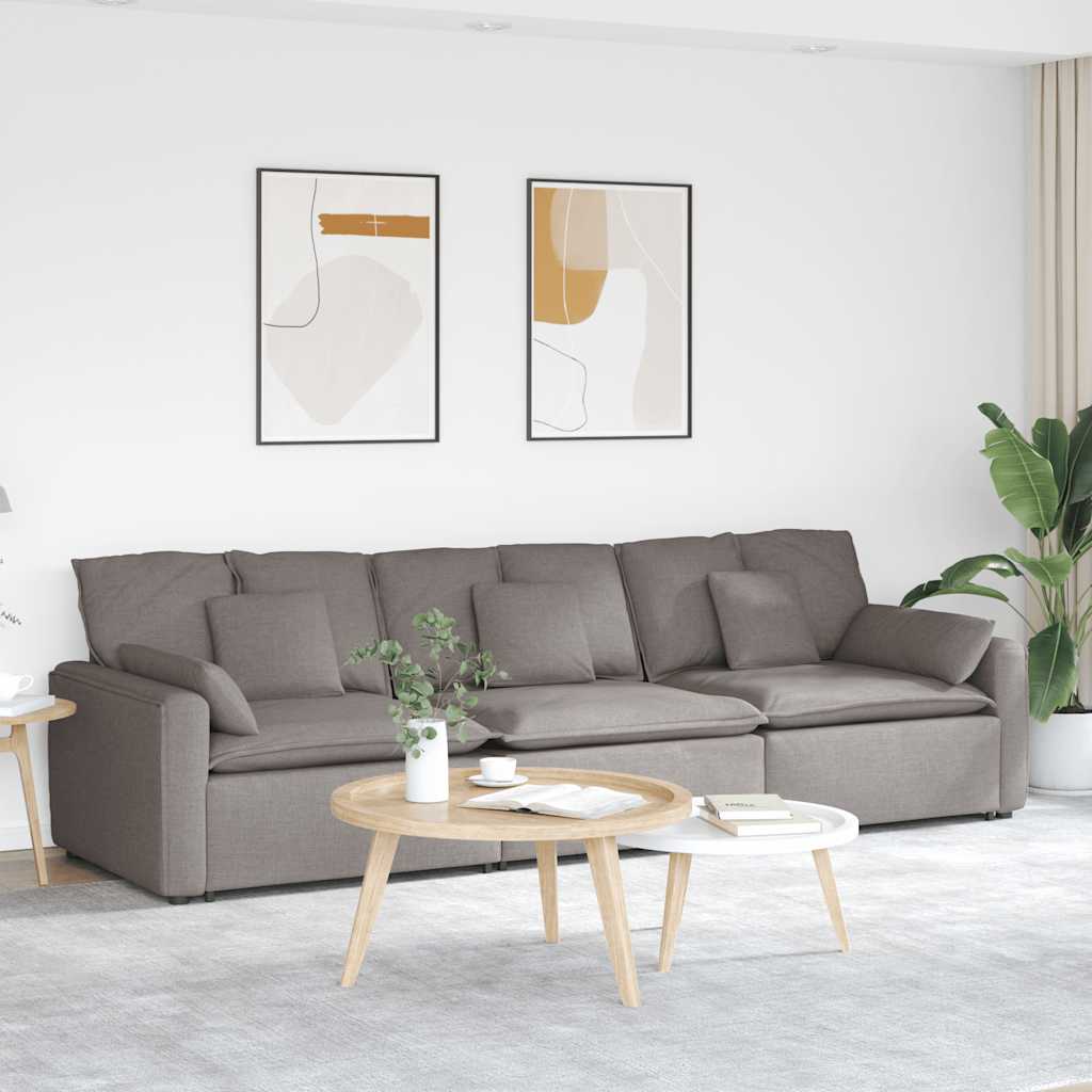 vidaXL Modular Sofa with Cushions Taupe