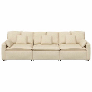 vidaXL Modular Sofa with Cushions Cream