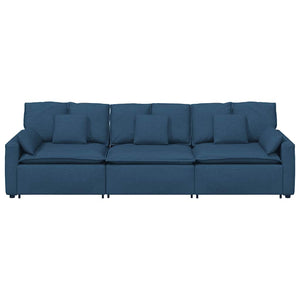 vidaXL Modular Sofa with Cushions Blue