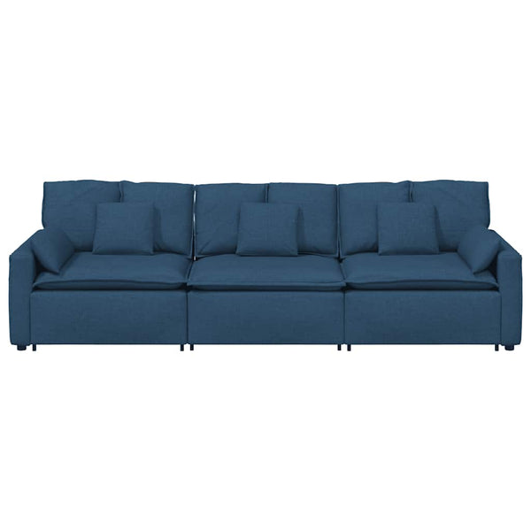 vidaXL Modular Sofa with Cushions Blue