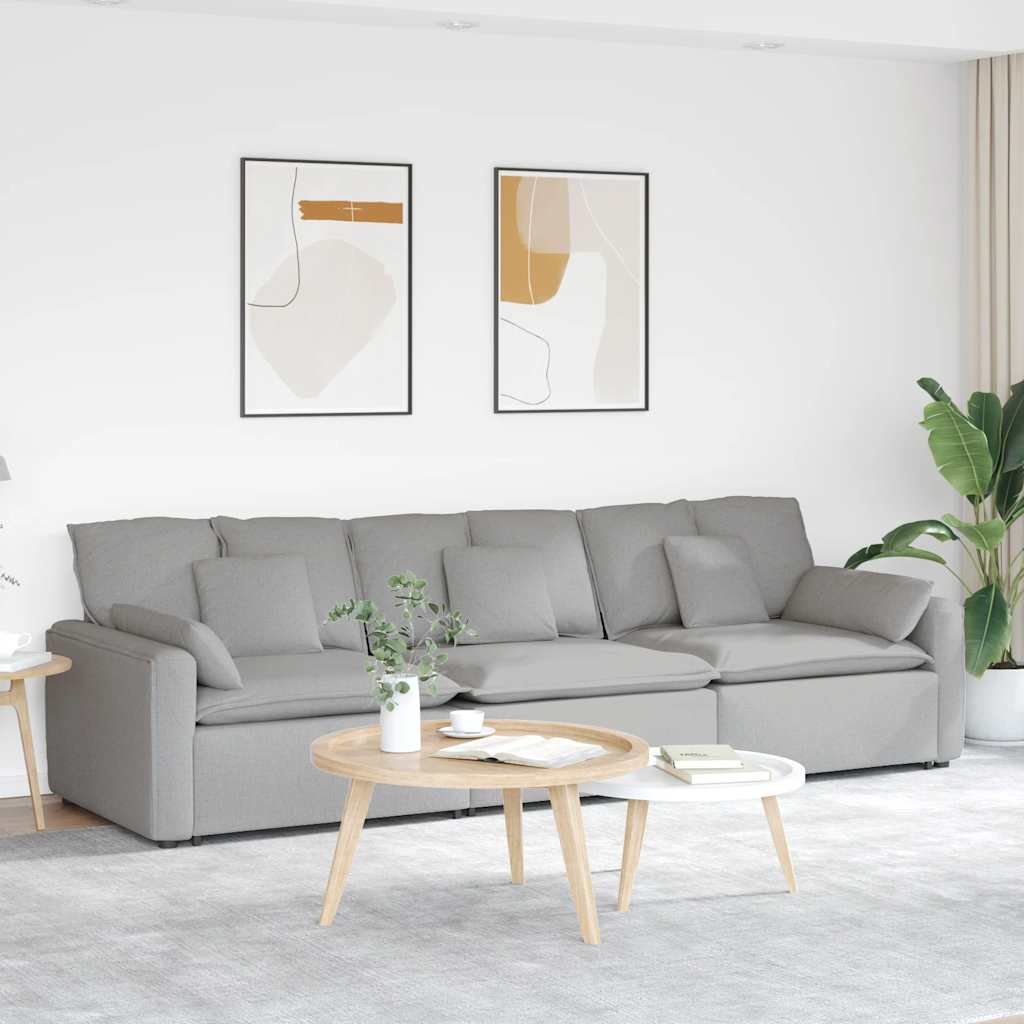 vidaXL Modular Sofa with Cushions Cloud Gray