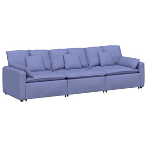 vidaXL Modular Sofa with Cushions Denim Blue