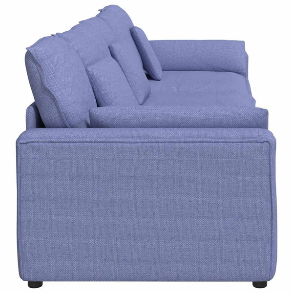 vidaXL Modular Sofa with Cushions Denim Blue