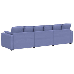 vidaXL Modular Sofa with Cushions Denim Blue