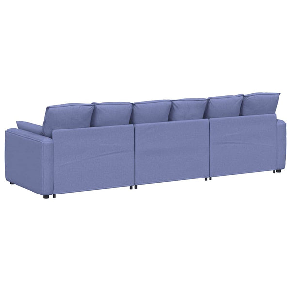 vidaXL Modular Sofa with Cushions Denim Blue