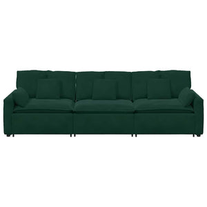 vidaXL Modular Sofa with Cushions Dark Green