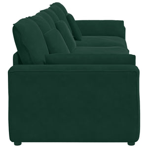 vidaXL Modular Sofa with Cushions Dark Green