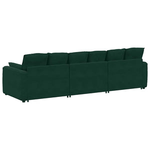vidaXL Modular Sofa with Cushions Dark Green