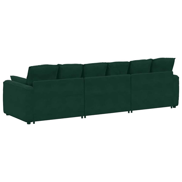 vidaXL Modular Sofa with Cushions Dark Green