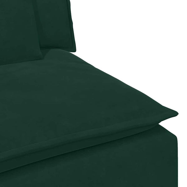 vidaXL Modular Sofa with Cushions Dark Green