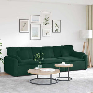 vidaXL Modular Sofa with Cushions Dark Green