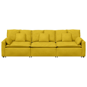 vidaXL Modular Sofa with Cushions Yellow