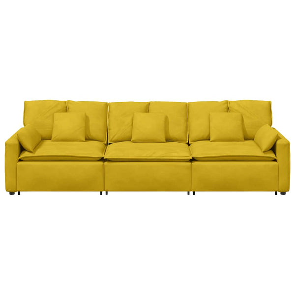 vidaXL Modular Sofa with Cushions Yellow