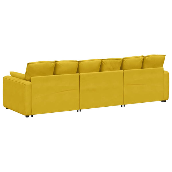 vidaXL Modular Sofa with Cushions Yellow