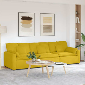 vidaXL Modular Sofa with Cushions Yellow